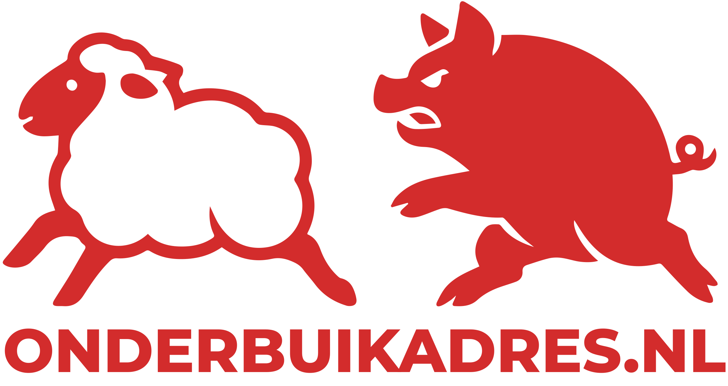 Onderbuikadres.nl – logo met schaap en varken in silhouet